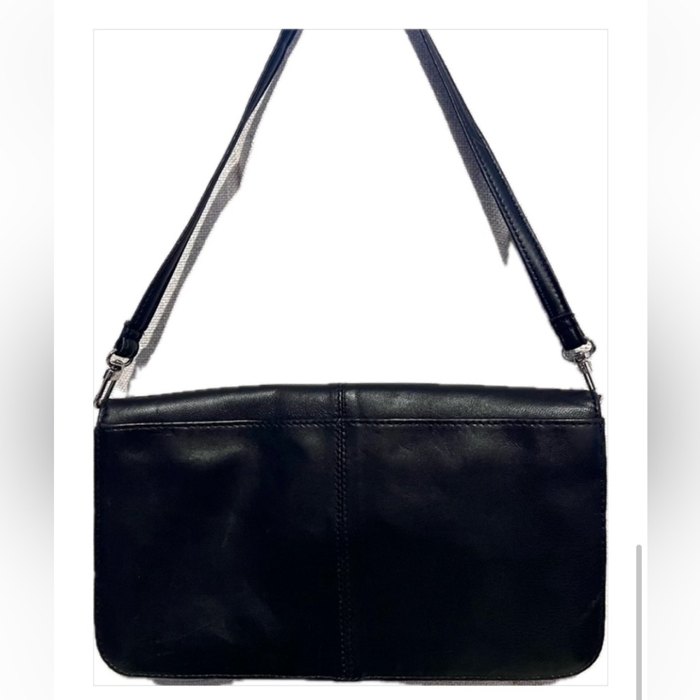 WILSONS LEATHER Black Leather Bag EUC Outside Pocket